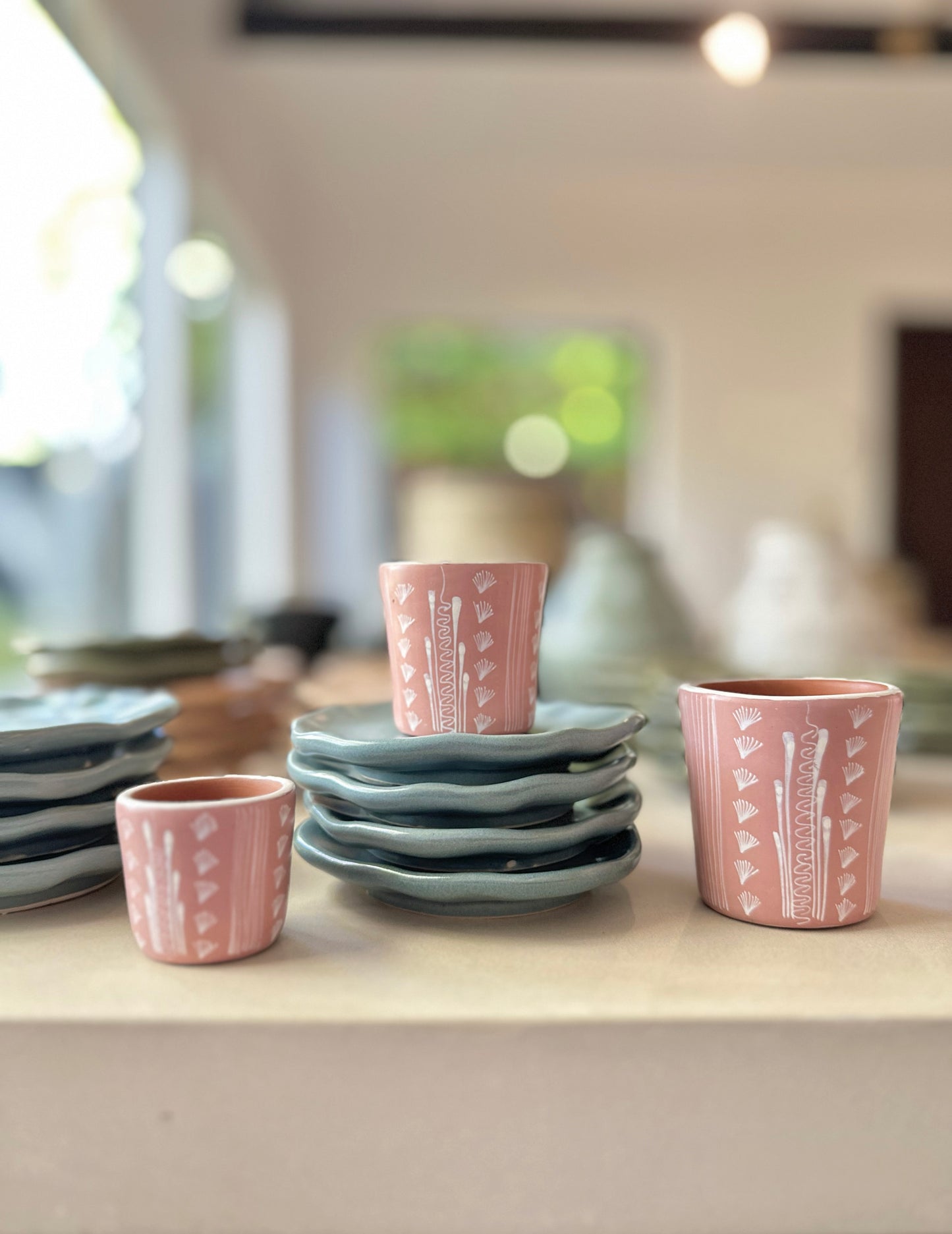 Limited Edition Red Clay Hand Painted Cup