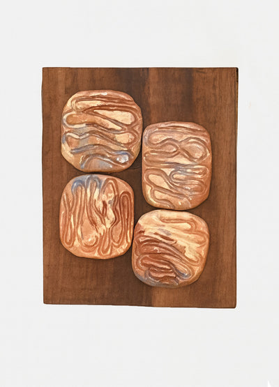 Hand Crafted Clay Art - Stone and Feathers