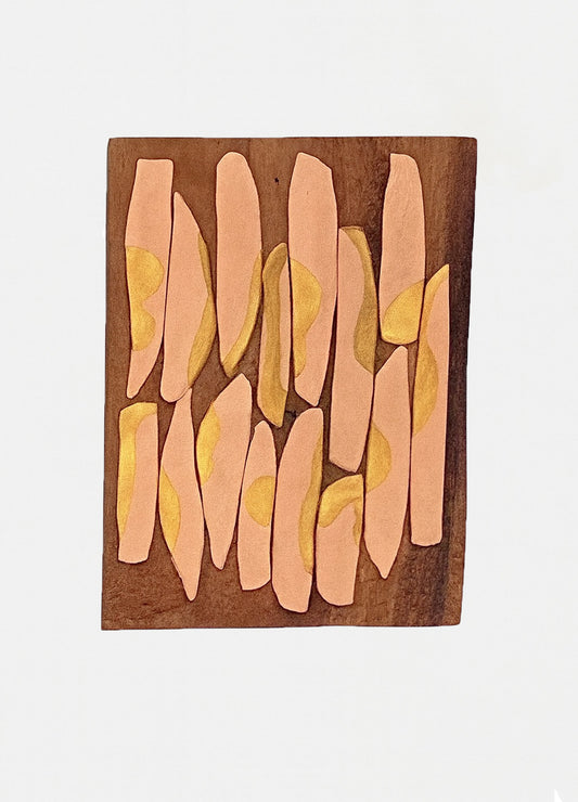 Hand Crafted Clay Art  - Golden Leaf