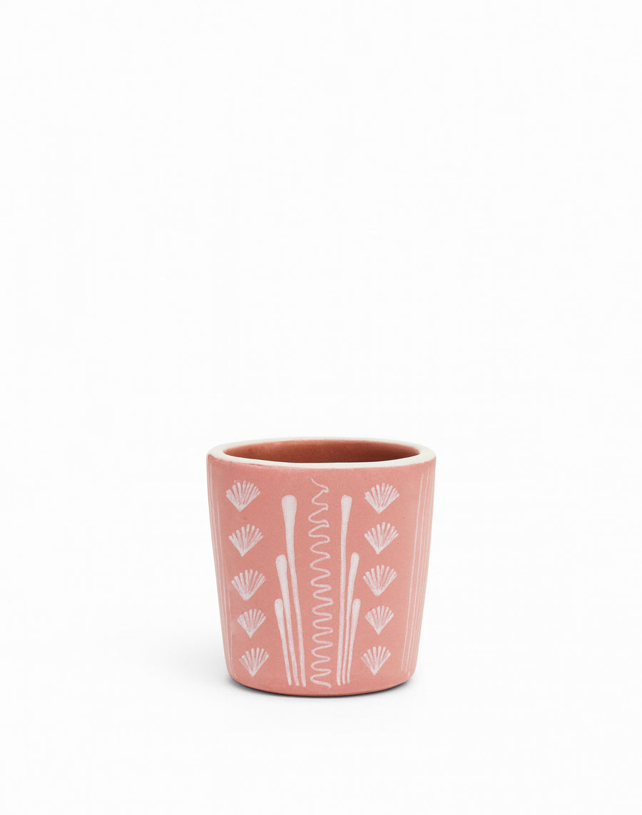 Limited Edition Red Clay Hand Painted Cup